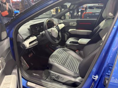 Quilted seats and digital dashboard with ergonomic driver controls
