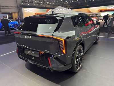 Rear view of hatchback with LED taillights and sporty alloy rims