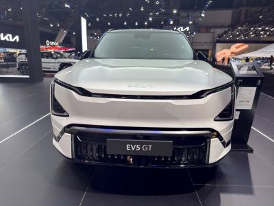 Electric SUV front fascia with sleek LED lighting and bold grille
