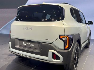 Rear exterior of compact electric SUV with modern tail lights and GT-line styling