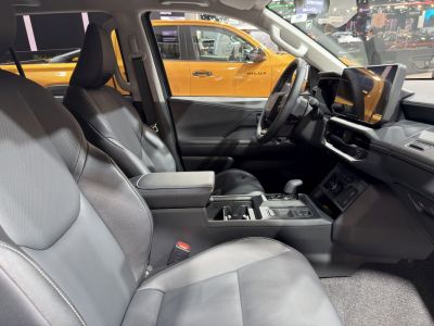 Leather seats and modern dashboard with touchscreen display