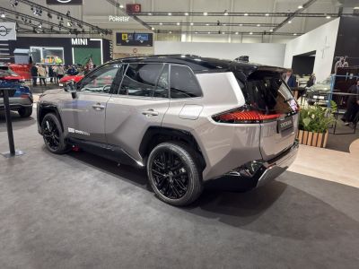 Distinctive rear taillights and black roof with angular styling