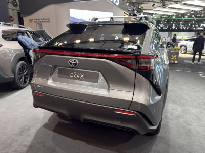 Rear view of an SUV with LED tail lights and sleek hatch design