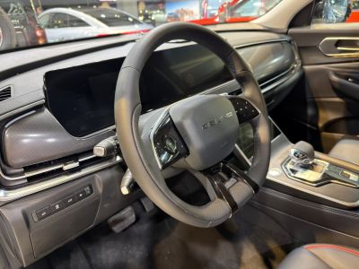 Digital dashboard and multifunction steering wheel in modern car interior