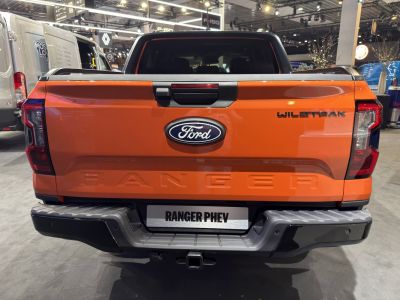 Tailgate, rear bumper, taillights and Wildtrak badge of a pickup