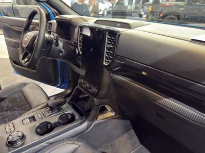 Modern pickup interior with digital dashboard and center console