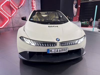 Aerodynamic front with futuristic LED headlights and sleek design