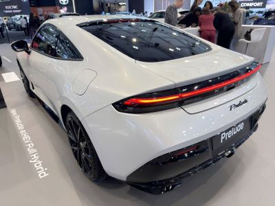 Sleek coupe rear with continuous LED taillight strip