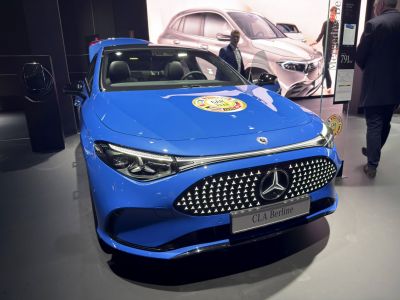 LED headlights and illuminated grille front view