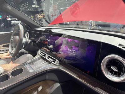 Digital dashboard and infotainment system with modern air vents