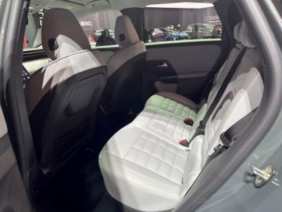 SUV rear interior with white quilted leather seats