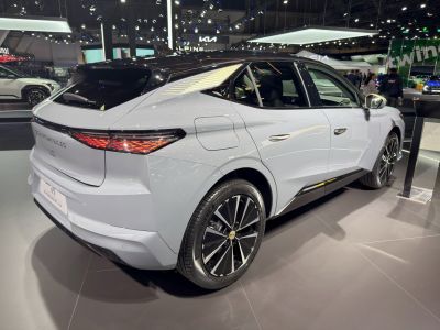 Sleek rear design with dynamic tail lights and distinctive alloy wheels