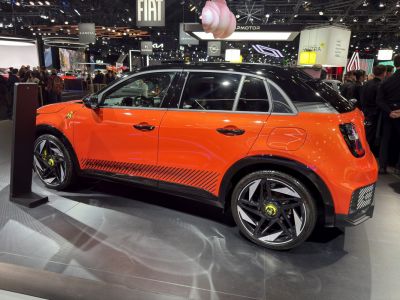 Electric compact SUV with two-tone paint and modern alloy wheels