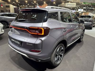 Modern LED taillights and sporty alloy wheels on silver SUV rear