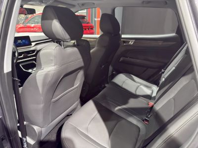 Leather rear seats and modern car interior cabin