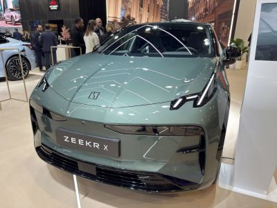Front view featuring LED headlights and sleek modern design