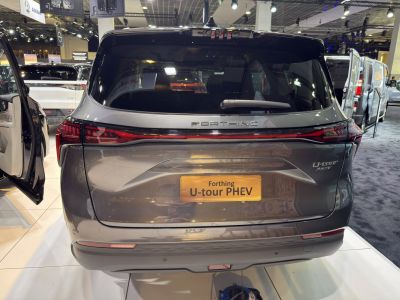 Rear view of SUV featuring continuous LED tail light and rear windshield wiper