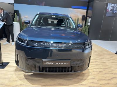 Front view with sleek grille and LED headlights