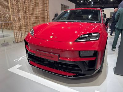 Front view with LED headlights and aerodynamic details