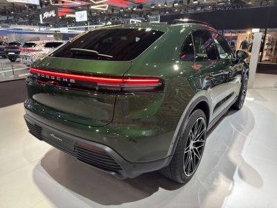 Rear view and taillights of a modern electric SUV with alloy wheels