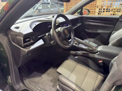Electric SUV interior with digital dashboard and leather seats