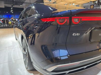 Sleek rear with distinctive LED taillights and reflective black finish