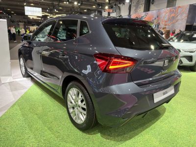 Rear and side view of compact hatchback with LED tail lights
