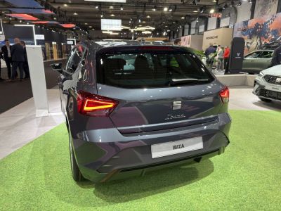 Rear view with sharp LED taillights and hatchback design