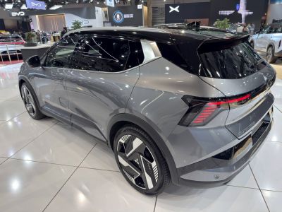 Rear and side profile with futuristic taillights and aerodynamic design