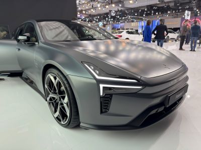 Front angle view featuring LED headlights and modern wheel design