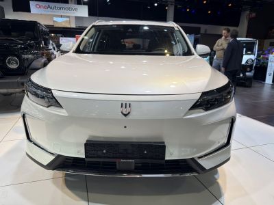 Sleek front design with sharp LED headlights and advanced lighting elements