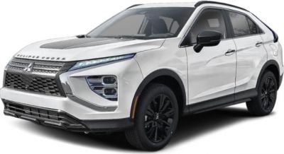 Electric SUV with sharp LED headlights and black alloy wheels