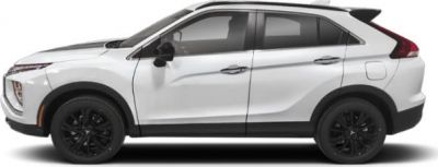 Sleek side profile of an electric compact SUV with black wheels and aerodynamic design
