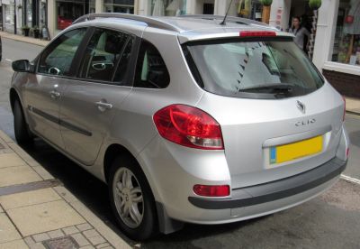 Compact hatchback station wagon rear and side view