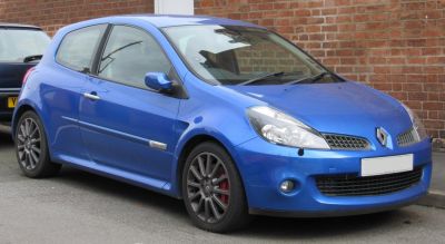 Blue 3-door hatchback with alloy wheels and sleek headlights