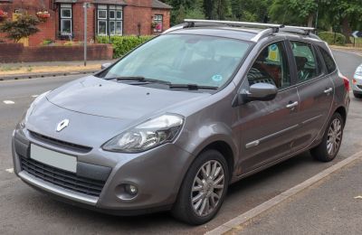 Compact hatchback with roof rails and alloy wheels