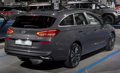 Rear view of a modern wagon with LED taillights and sleek design