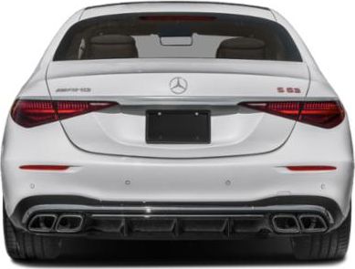 Rear view with tail lights and quad exhaust pipes