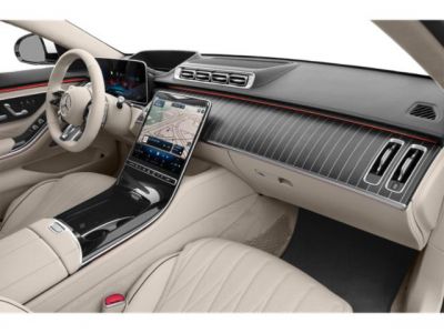 Luxurious dashboard with digital displays and ambient lighting
