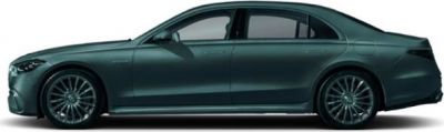 Side profile of a luxury sedan with modern alloy wheels