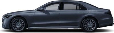 Side profile of sleek luxury sedan with aerodynamic design and premium wheels