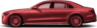 Sleek aerodynamic side profile and luxury sedan silhouette
