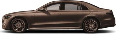 Luxury sedan side profile with sleek aerodynamic shape and alloy wheels