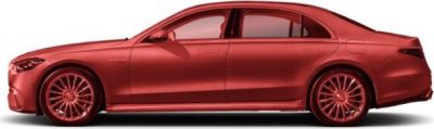 Sleek luxury sedan side view with sporty multi-spoke wheels