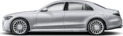 Sleek luxury sedan in silver with stylish alloy wheels and smooth side profile