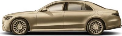 Luxury sedan side profile with 4 doors and alloy wheels