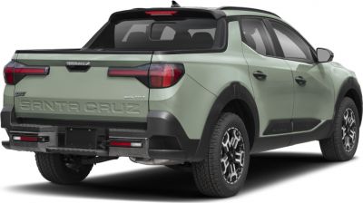 Pick up truck rear view with tailgate and rugged tires