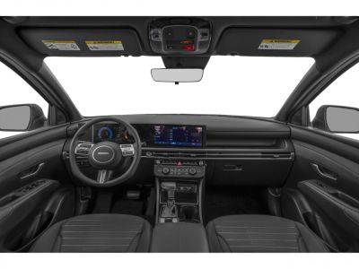 Sleek modern car interior with digital dashboard and touchscreen
