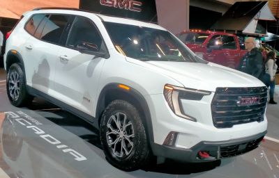 SUV with modern LED headlights and rugged off-road tires