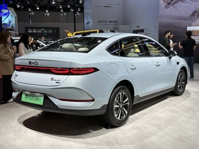 Rear view highlighting taillight and sleek rear design.
